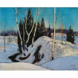 Graham Norwell OSA, 1901-1967, Winter Afternoon Glow, Pastel, Signed and dated 1924, 18 by...