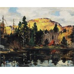 Thomas Garside ARCA, 1906-1980, October Day on the North River, Oil on board, Signed; titled...