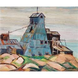Sir Frederic G. Banting, 1891-1941, Cobalt Mine Shaft, Oil on panel, Signed, 8.75 by 10.5i...
