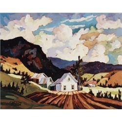 Claude Langevin IAF, Born 1942, Farm in the Laurentians, Oil on canvas, Signed; also signed...