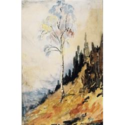 Graham N. Norwell OSA, 1901-1967, Birch Tree, Watercolour and gouache, Signed; titled on the...