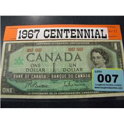 CDN 1967 CENTENNIAL DOLLAR BILL