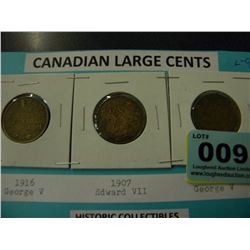 CDN LARGE CENTS/1916 GEORGE V/1907 EDWARD VII/1919 GEORGE V