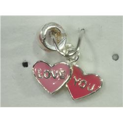 Sterling Silver Heart Shapped "Love You" Pendant. (42)