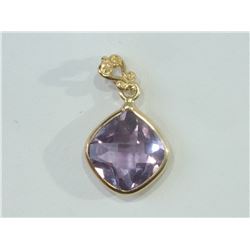 14K Yellow Gold Amethyst(1.70ct) Pendant. Insurance Value $503 (43)
