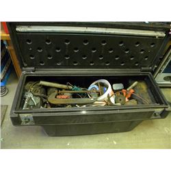 PLASTIC BLACK TOOLBOX AND CONTENTS