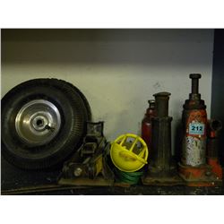 4 BOTTLE JACKS/12V WORKLIGHT/2 DOLLY WHEELS/ELECTRIC