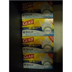 4 NEW BOXES OF GLAD REGULAR SIZE BAGS WITH FREEBREEZE