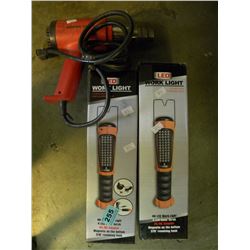 2 LED WORKLIGHTS/HEATGUN