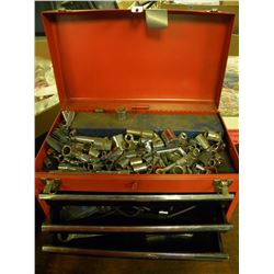 3 DRAWER RED TOOLBOX AND CONTENTS