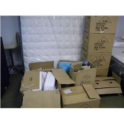 11 BOXES OF XMAS DECOR/WATER BOTTLES/MISC