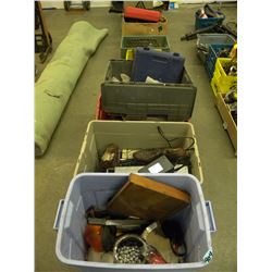 11 CRATES AND TUBS OF TOOLS/SOCKETS/MISC