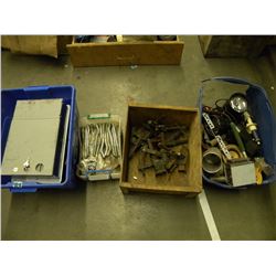 4 BOXES AND CRATES OF MISC TOOLS