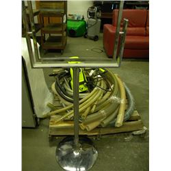CHROME RETAIL STORE SIGN/PALLET OF HOSES AND PRESSURE WASHER