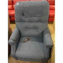 BLUE RECLINER WITH MASSAGE AND HEAT