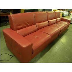 RED ALLLEATHER MODULAR ELECTRIC RECLINER SOFA (TESTED GOOD WORKING)