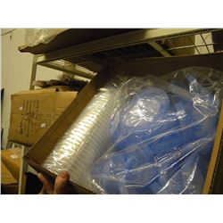 BOX OF COPPER WOOL SCRUBBERS/BOX OF CONTAINERS