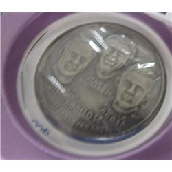 BULLION - 33.6 GRAM APOLLO 14 COMMEMORATIVE ROUND - 0.999 SILVER - ONLY 1000 MINTED - THE FACES OF E
