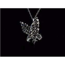 NECKLACE - NEW STERLING SILVER CHAIN WITH NEW FLYING EAGLE DESIGNED SILVER PENDANT - RETAIL ESTIMATE