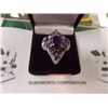 Image 1 : RING - 5.86 TCW - CLUSTER OF SAPPHIRE & AMETHYST IN STERLING SILVER SETTING - - INCLUDES CERTIFICATE