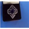 Image 3 : RING - 5.86 TCW - CLUSTER OF SAPPHIRE & AMETHYST IN STERLING SILVER SETTING - - INCLUDES CERTIFICATE