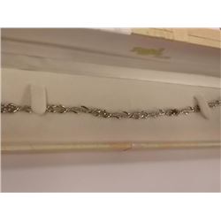 BRACELET - 6 OVAL FACETTED MULTI GEMSTONES & DIAMOND IN STERLING SILVER SETTING - RETAIL ESTIMATE $4