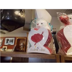 NEW TEDDY BEAR IN HEART BOX 7 X 7" ) - I LOVE YOU - SMALL. WITH 1 TEDDY