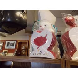 NEW TEDDY BEAR IN HEART BOX 7 X 7" ) - I LOVE YOU - SMALL. WITH 1 TEDDY