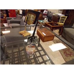 WOOD BOX, PENS,  INKWELL & MORE