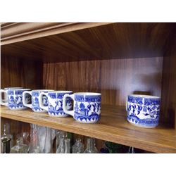 SHELF - ORIENTAL MUGS - DELF BLUE - (1 CIP)AS-IS