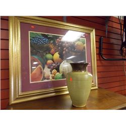 LARGE GOLD FRAMED PICTURE - STILL LIFE - FRUIT