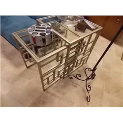 METAL & GLASS NESTING TABLES - 2PC