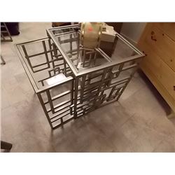 METAL & GLASS NESTING TABLES - 2PC