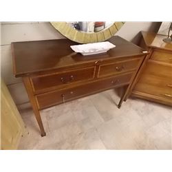 MAHOGANY ART NEUVEAU DRESSER WITH SATIN RIBBON EDGING - NEEDS MIRROR