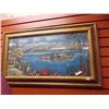 Image 1 : GOLD FRAMED PICTURE -ISLAND IN THE LAKE - 33" X 19