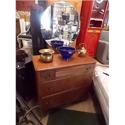 VINTAGE DRESSER WITH MIRROR - 3 DRAWER