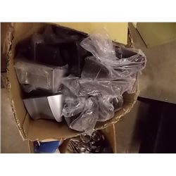 BOX OF NEW PLASTIC THINGS