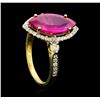 Image 4 : 14KT Yellow Gold 3.74ct Ruby and Diamond Ring