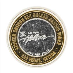 .999 Silver Las Vegas Hilton $10 Casino Gaming Token Limited Edition