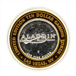 .999 Silver Aladdin Resort and Casino $10 Casino Gaming Token Limited Edition