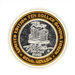 .999 Silver Reno Hilton $10 Casino Gaming Token Limited Edition