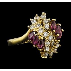 14KT Yellow Gold 1.00ctw Ruby and Diamond Ring