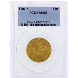 1901-S $10 Liberty Head Eagle Gold Coin PCGS MS63