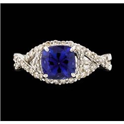14KT White Gold 1.69ct Tanzanite and Diamond Ring
