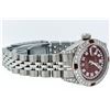 Image 6 : Rolex Ladies Stainless Steel Ruby and Diamond Datejust Wristwatch