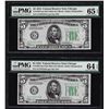 Image 1 : Lot of (2) 1934 $5 Federal Reserve Notes Chicago PMG 64EPQ & 65EPQ