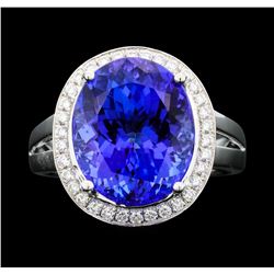 Platinum 9.99ct Tanzanite and Diamond Ring