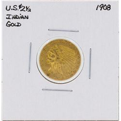1908 $2 1/2 Indian Head Quarter Eagle Gold Coin