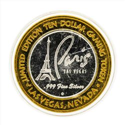 .999 Silver Paris Las Vegas $10 Casino Gaming Token Limited Edition