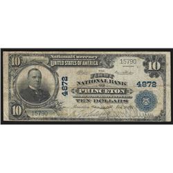 1902 $10 First National Bank of Princeton New Jersey Bank Note